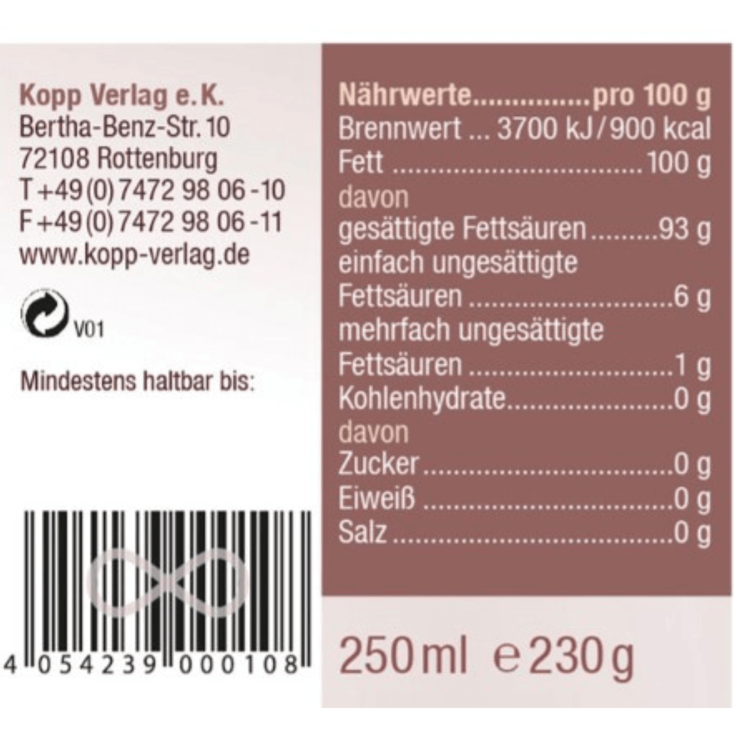 Glas mit hochwertigem Kopp Vital Bio-Kokosöl – vielseitig einsetzbar in Küche, Kosmetik und Gesundheitsanwendungen