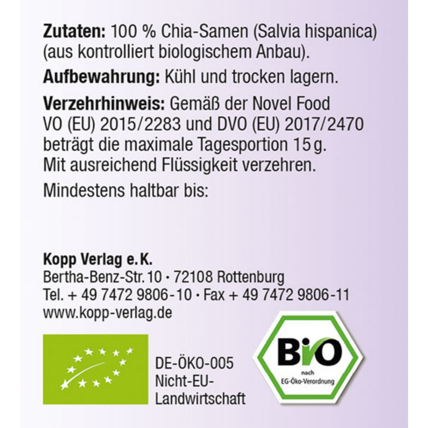 Nachhaltige Verpackung: Chia Samen im wiederverwendbaren Glas