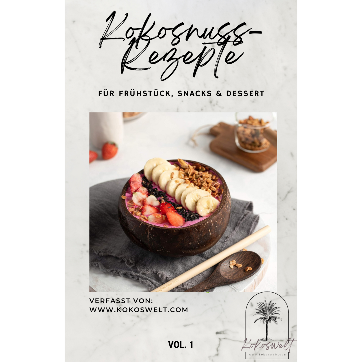 Kokos-Rezepte mit Datteln, Kokosöl & Co. Perfekt zum Backen, Snacken & Genießen – jetzt als PDF bei Kokoswelt sichern!
