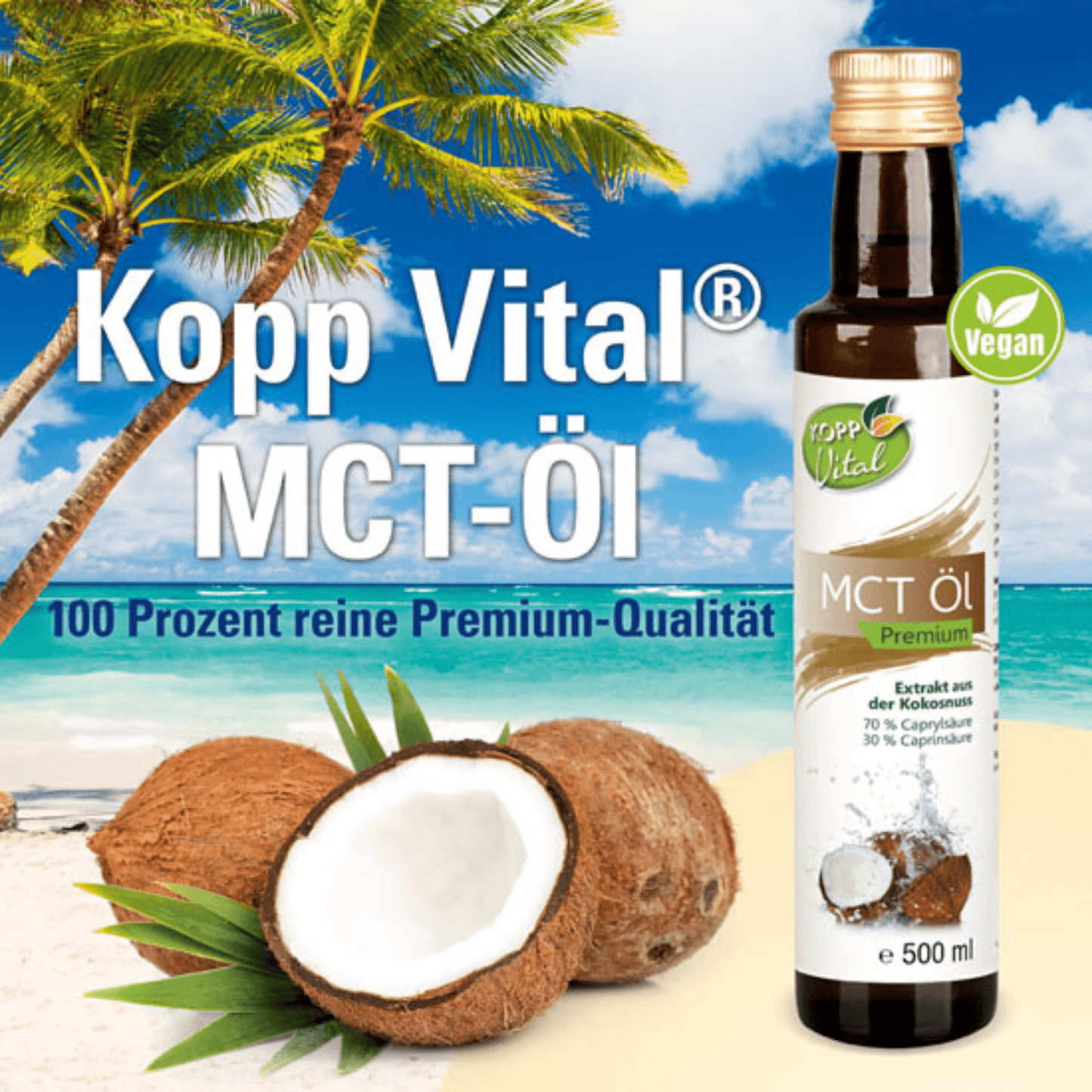 MCT - Öl - vegan 100 - prozentige Reinheit, 500 ml - Kokoswelt
