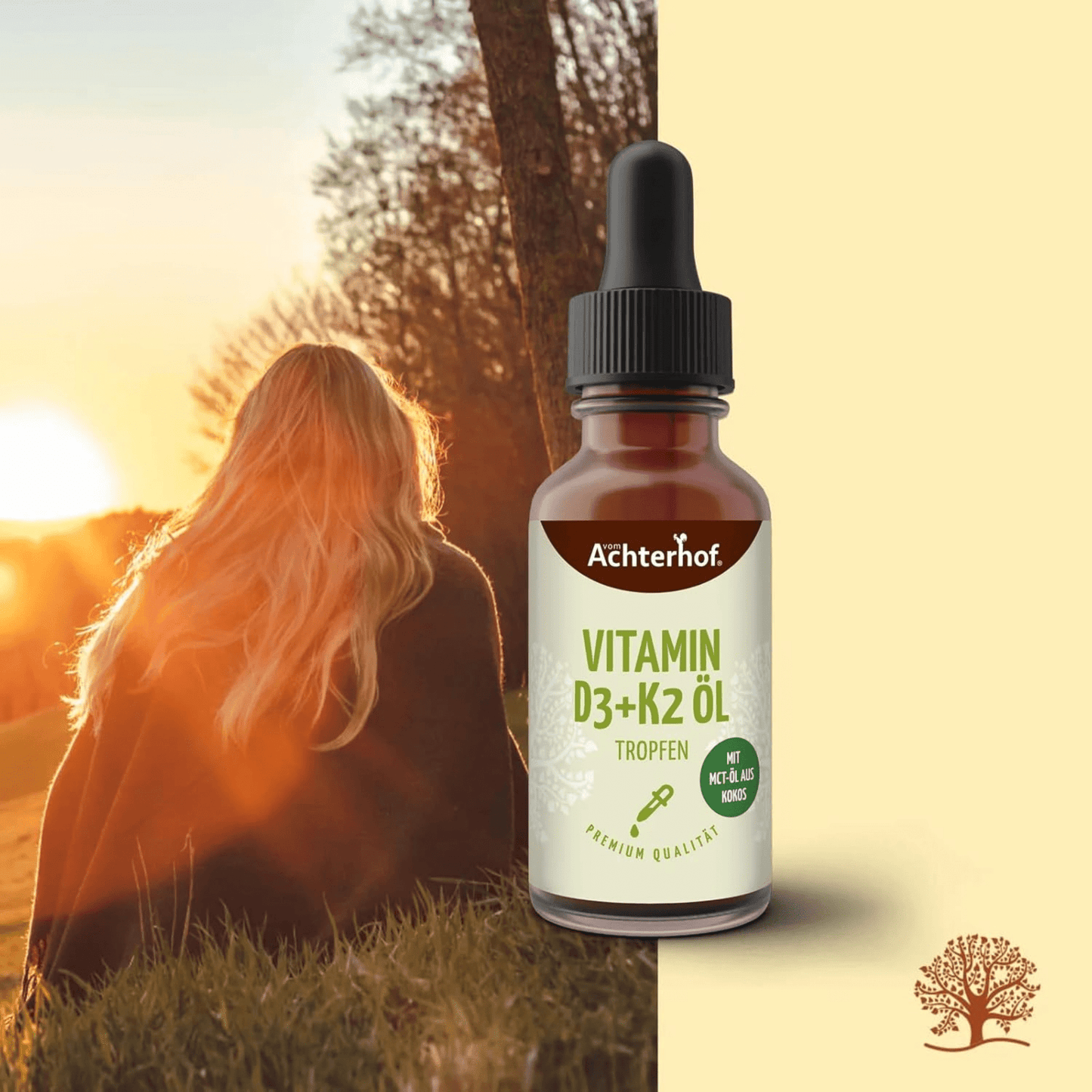 Vitamin D3 K2 Tropfen 50ml | 1400 Tagesdosen, 1000 I.E. | hochkonzentriert - Kokoswelt
