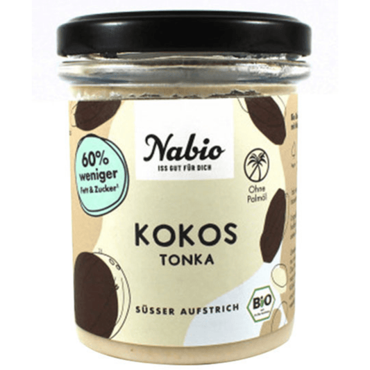 Bio-Kokos-Tonka-Aufstrich im Glas – cremig, vegan, mit weniger Zucker und natürlichem Aroma