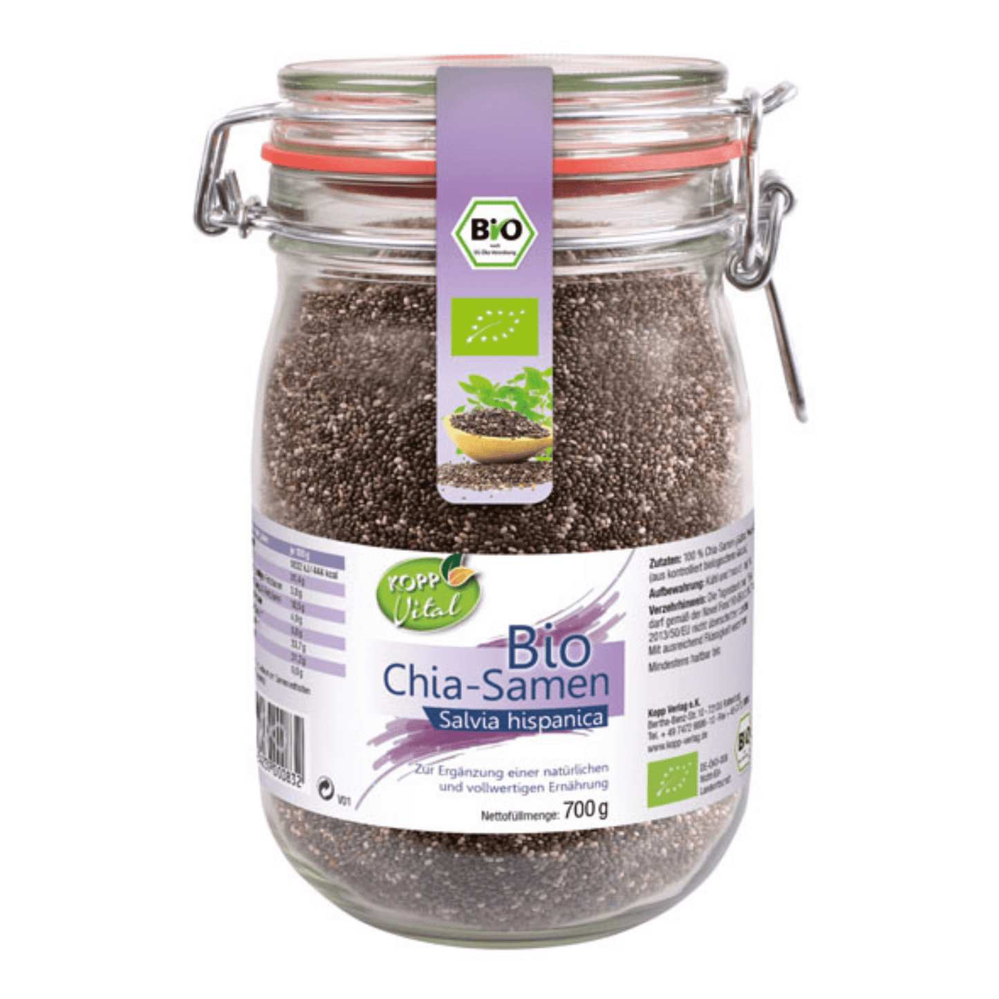Bio Chia Samen im Bügelglas – Vegan & mit Liebe von uns getestet - Kokoswelt