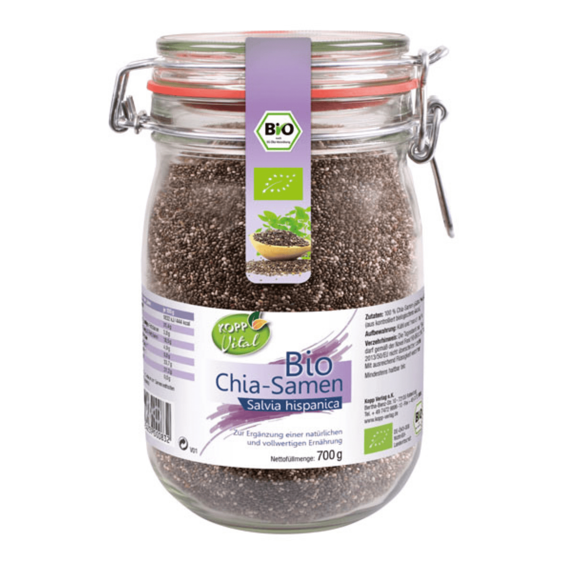 Bio Chia Samen im Bügelglas – Vegan & mit Liebe von uns getestet - Kokoswelt
