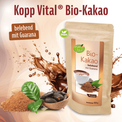 Bio-Kakaopulver mit Guarana und Kokosblütenzucker – vegane Kakaomischung ohne Zusatzstoffe, ideal für Energie und Fokus