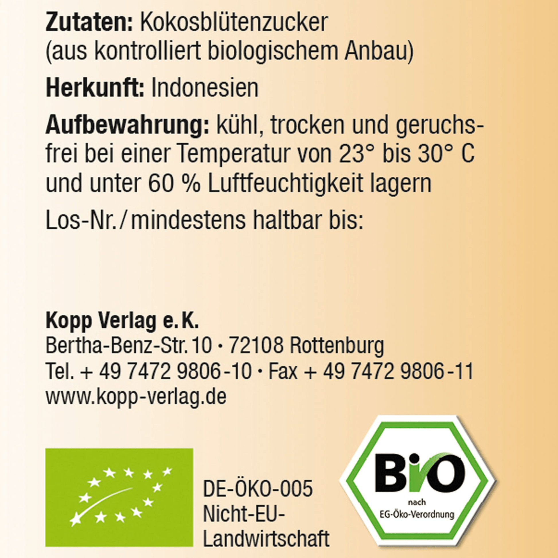 Bio Kokosblütenzucker - vegan, unraffiniert - Kokoswelt