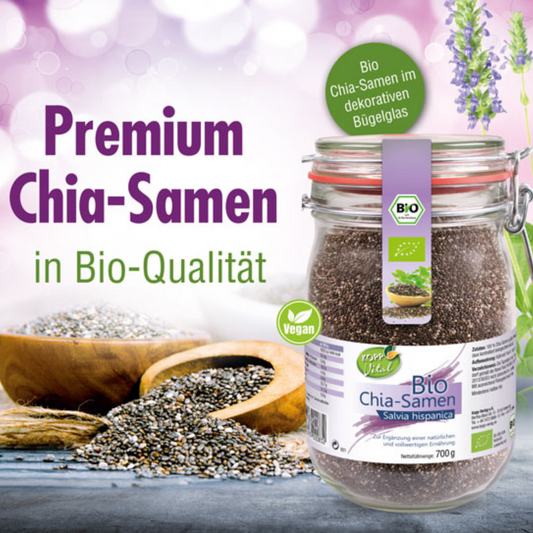 Kopp Vital Bio Chia Samen im Bügelglas – gesund, vegan, umweltfreundlich