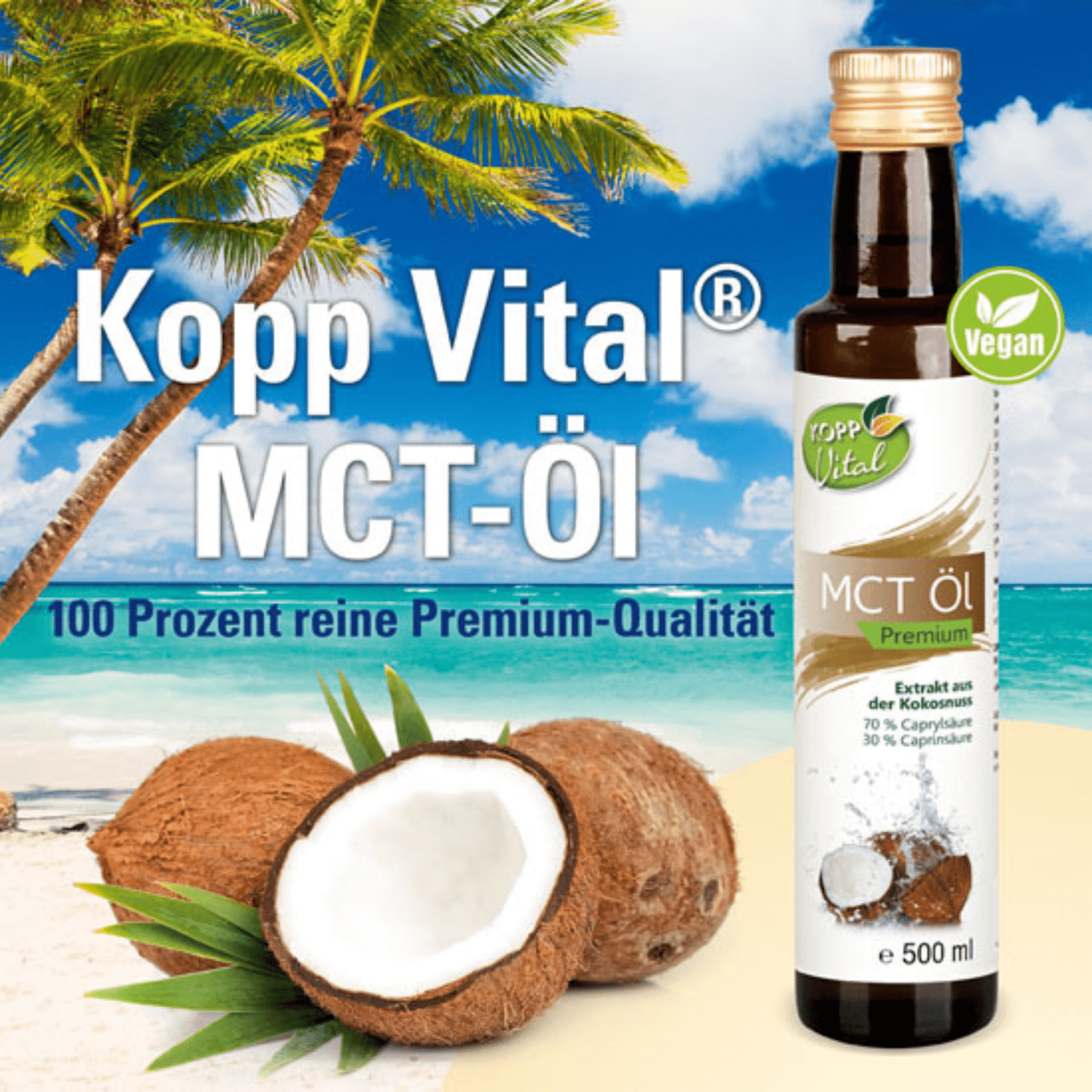 MCT - Öl - vegan 100 - prozentige Reinheit, 500 ml - Kokoswelt