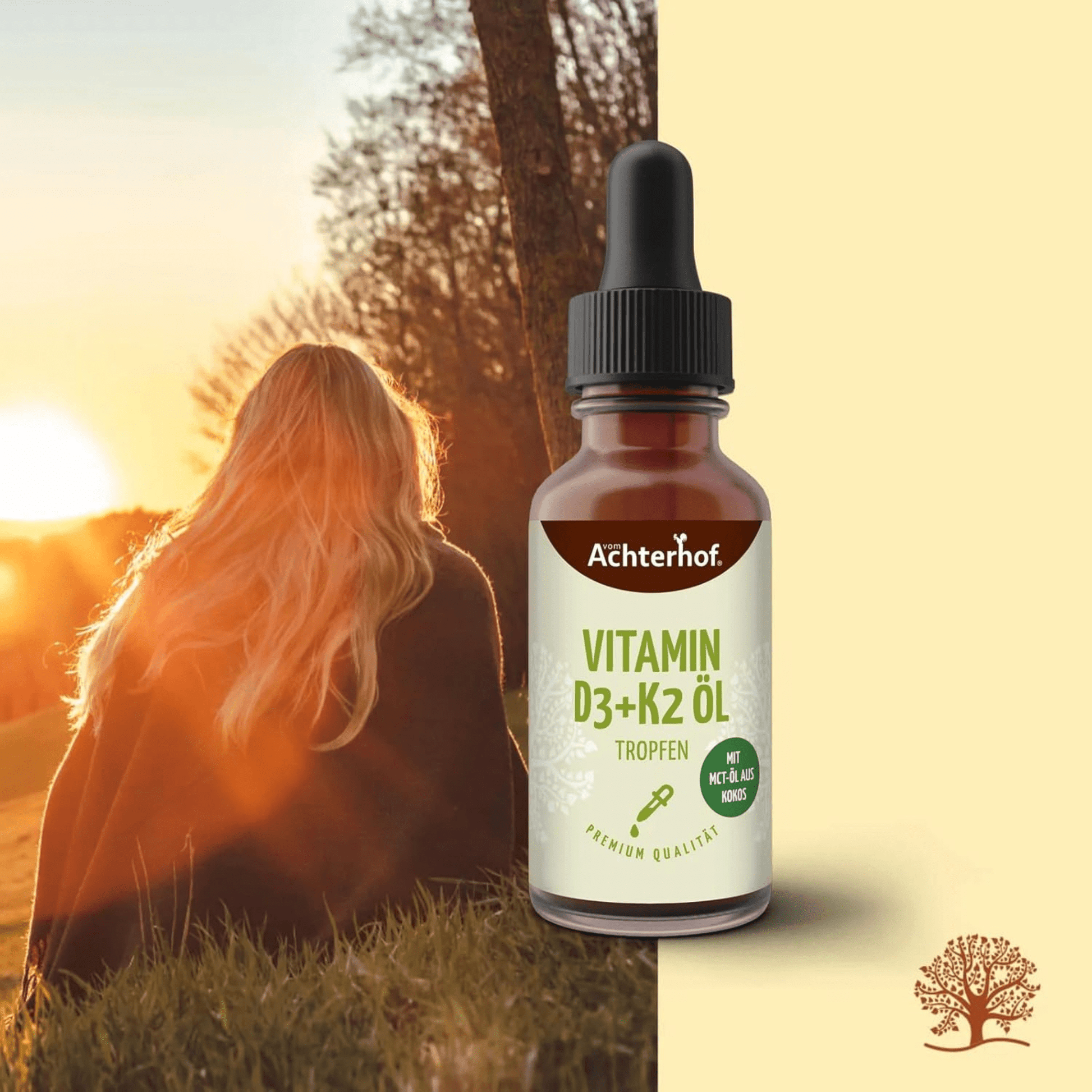 Vitamin D3 K2 Tropfen 50ml | 1400 Tagesdosen, 1000 I.E. | hochkonzentriert - Kokoswelt